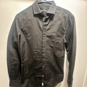 Dsquared2 Black Slim Fit Button-Down Shirt Made in Italy Size 50 (M/L)